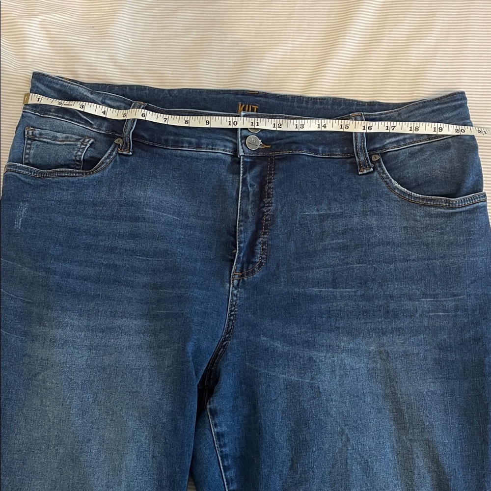 Kut from the Kloth Dark Wash Fab Ab Crop Straight Leg Jeans 18W - Picture 7 of 8